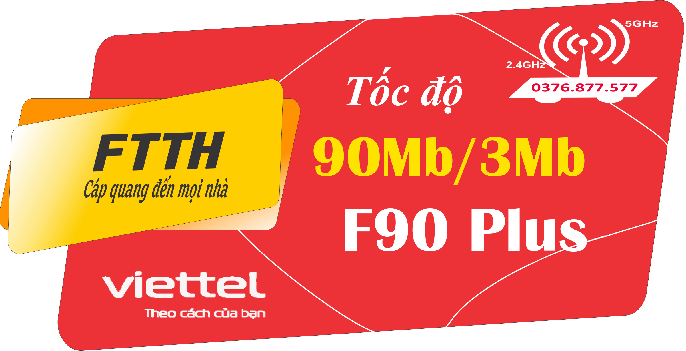✔ Gói F90 Plus 90Mb / 3Mb – 880.000đ/tháng